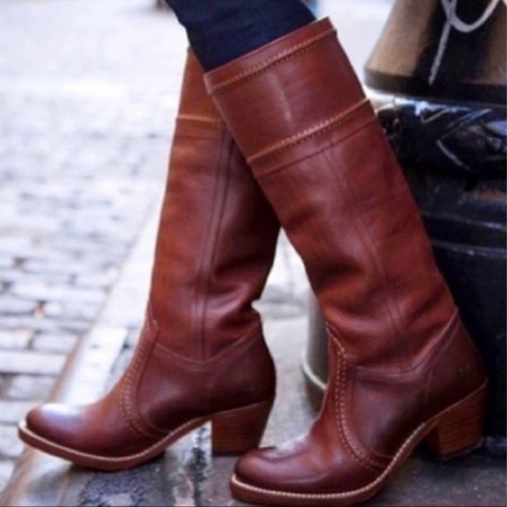 Women's Tall Frye 77231 Jane 14L Leather Boots 6.5